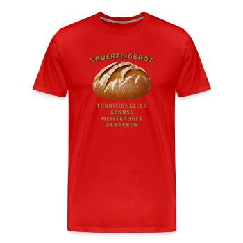 BROT TRADITIONELLER GENUSS MEISTER - Männer Premium Bio T-Shirt - Rot - Vorne - Damien (186cm)