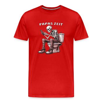 SKELETON TOILET DAD TIME - Men's Premium Organic T-Shirt - red - Front - Damien (186cm)