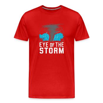 Erlebe Die Faszinierende Welt Des Tornadojagens - Männer Premium Bio T-Shirt - Rot - Vorne - Damien (186cm)