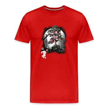 Lapin Forêt Habitants de la forêt Papillons - T-shirt bio Premium Homme - rouge - Devant - Damien (186cm)