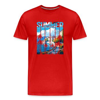 Kroatien Kroatien Kroatien Hrvatska Reisen Sommer opatija - Männer Premium Bio T-Shirt - Rot - Vorne - Damien (186cm)