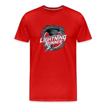 Erlebe Die Faszinierende Welt Des Tornadojagens - Männer Premium Bio T-Shirt - Rot - Vorne - Damien (186cm)