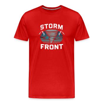 Erlebe Die Faszinierende Welt Des Tornadojagens - Männer Premium Bio T-Shirt - Rot - Vorne - Damien (186cm)