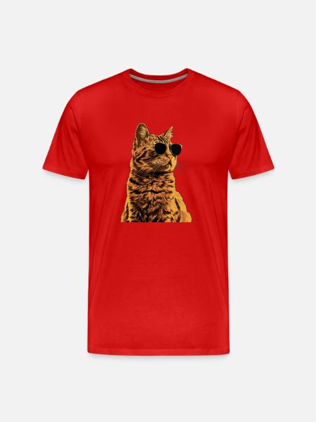 Sonnenbrille mit Somali-Katze Geschenk - Männer Premium Bio T-Shirt - Rot