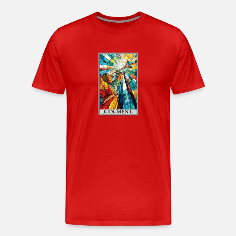 Tarotkarten Tarotkarte 20 Judgment Gericht - Männer Premium Bio T-Shirt - Rot