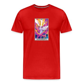 Tarotkarten Tarotkarte 20 Judgment Gericht - Männer Premium Bio T-Shirt - Rot - Vorne - Damien (186cm)