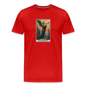 Tarotkarten Tarotkarte 20 Judgment Gericht - Männer Premium Bio T-Shirt - Rot - Vorne - Damien (186cm)