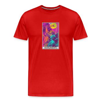 Tarotkarten Tarotkarte 20 Judgment Gericht - Männer Premium Bio T-Shirt - Rot - Vorne - Damien (186cm)