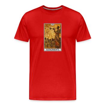 Tarotkarten Tarotkarte 20 Judgment Gericht - Männer Premium Bio T-Shirt - Rot - Vorne - Damien (186cm)
