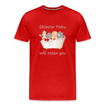 Baignoire ShinrinYoku - T-shirt bio Premium Homme - rouge - Devant - Damien (186cm)