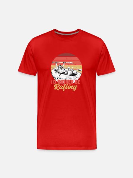 I'd Rather Be Rafting Paddling - Men's Premium Organic T-Shirt - red