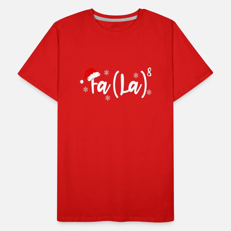 Drôle de Noël professeur de mathématiques Fa La8 équations T-shirt bio Premium Homme