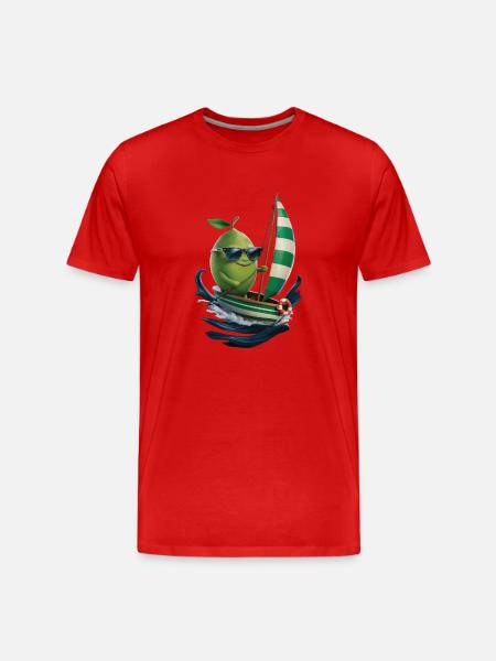 Frucht Limette Bootfahren Geschenk - Männer Premium Bio T-Shirt - Rot