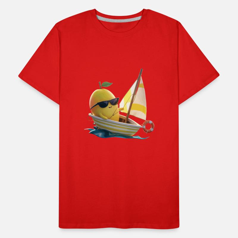 Obst Mango Bootfahren Geschenk Männer Premium Bio T-Shirt