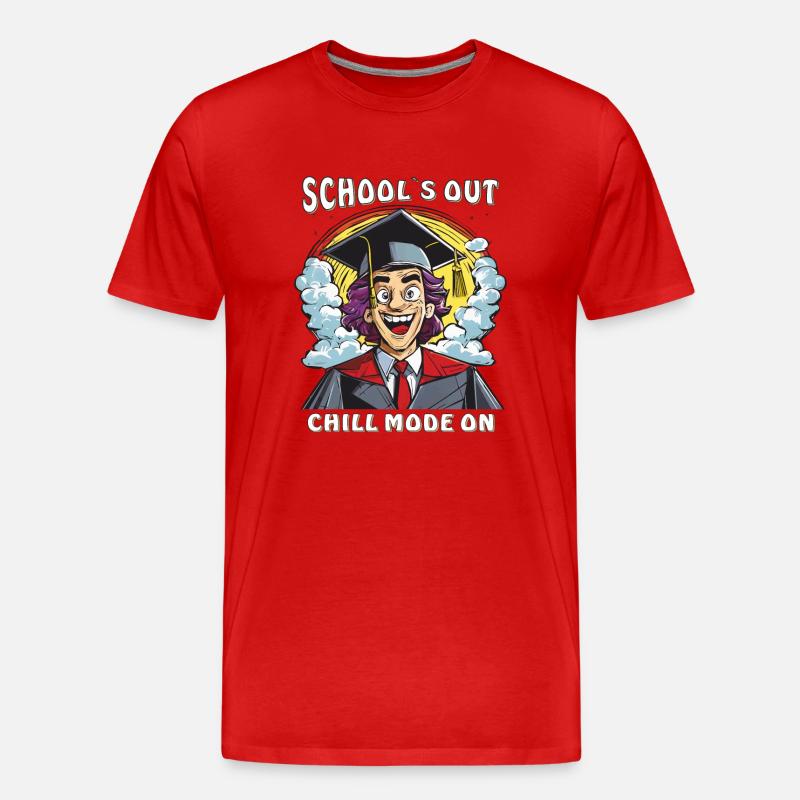SCHOOL`S OUT CHILL MODE ON - Männer Premium Bio T-Shirt - Rot