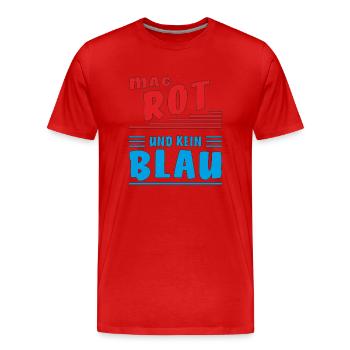 AIME LE ROUGE ET PAS LE BLEU - T-shirt bio Premium Homme - rouge - Devant - Damien (186cm)