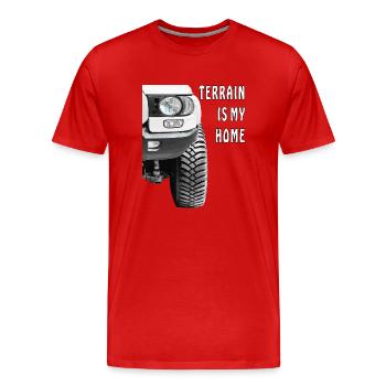 AUTO TERRAIN IS MY HOME - Men's Premium Organic T-Shirt - red - Front - Damien (186cm)