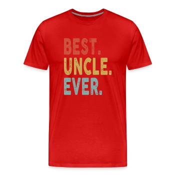 Vintage Meilleur Oncle Couleurs Rétro Meilleur Oncle Jamais - T-shirt bio Premium Homme - rouge - Devant - Damien (186cm)