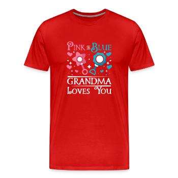 Pink or blue grandma loves you - Männer Premium Bio T-Shirt - Rot - Vorne - Damien (186cm)