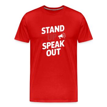 Sensibilisierung Für Häusliche Gewalt - Männer Premium Bio T-Shirt - Rot - Vorne - Damien (186cm)