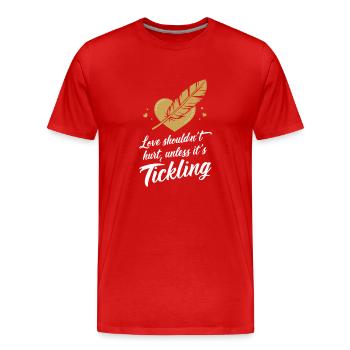 Sensibilisation à la violence domestique - T-shirt bio Premium Homme - rouge - Devant - Damien (186cm)