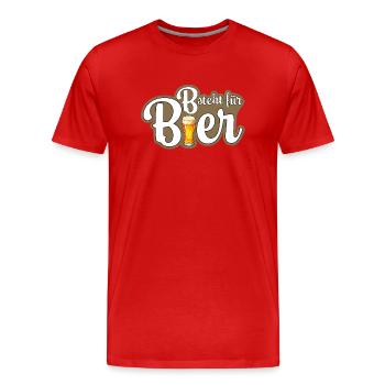 B comme bière - T-shirt bio Premium Homme - rouge - Devant - Damien (186cm)