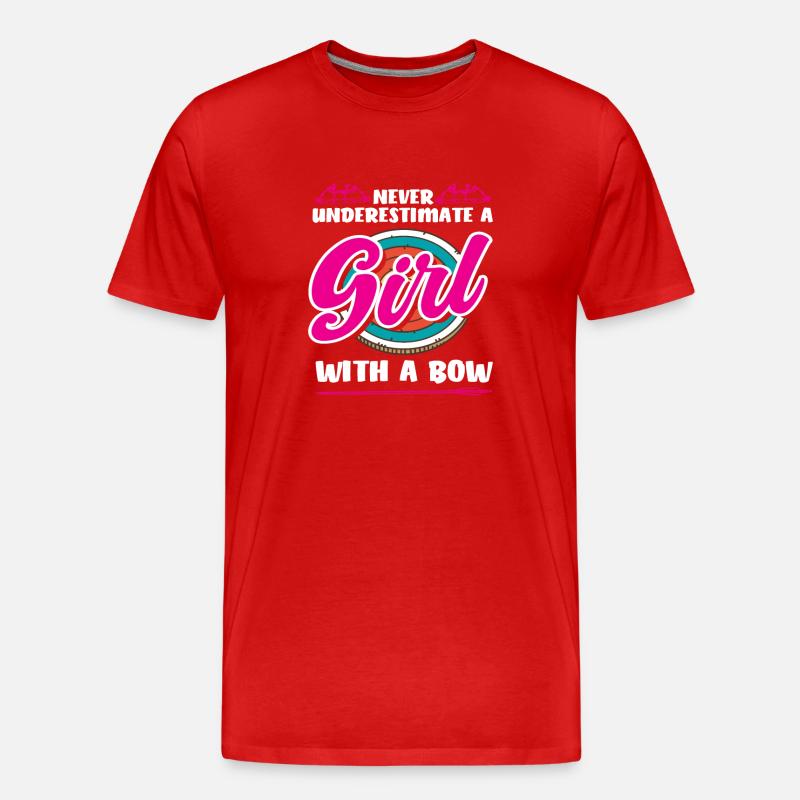 Bogen Mädchen Bogenschießen - Männer Premium Bio T-Shirt - Rot