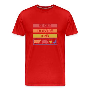 Be Kind to every Kind - Männer Premium Bio T-Shirt - Rot - Vorne - Damien (186cm)