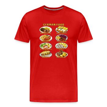 GERMAN FOOD - Männer Premium Bio T-Shirt - Rot - Vorne - Damien (186cm)