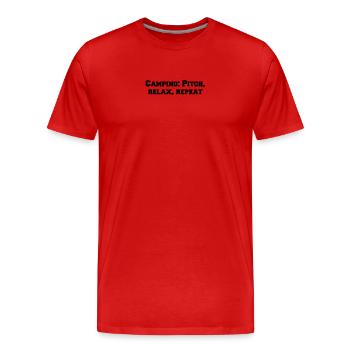 Camping - Camping: Pitch, relax, repeat - Men's Premium Organic T-Shirt - red - Front - Damien (186cm)