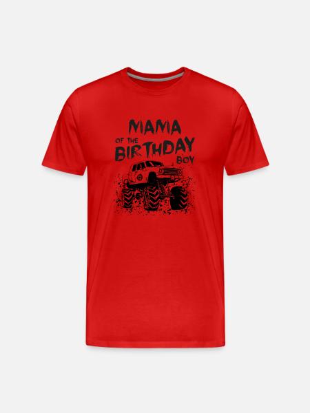 Mor til fødselsdagsdrengen Monster Truck Party - Herre Premium T-shirt økologisk - rød