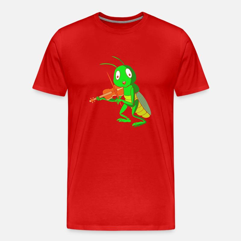 Grashüpfer Heuschrecke - Männer Premium Bio T-Shirt - Rot