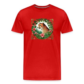Cheetah - Men's Premium Organic T-Shirt - red - Front - Damien (186cm)
