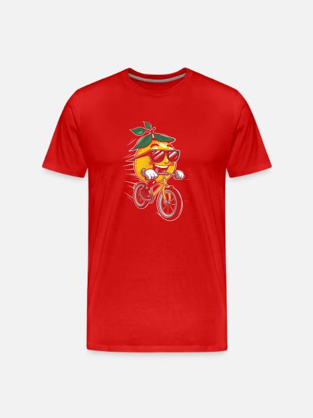 Zitrone Radfahren auf Fahrrad-Geschenk - Männer Premium Bio T-Shirt - Rot
