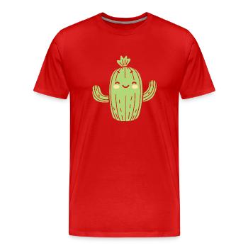 Kaktus - Männer Premium Bio T-Shirt - Rot - Vorne - Damien (186cm)