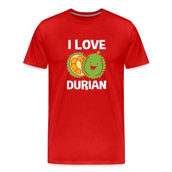 Thai Durian Frucht - Männer Premium Bio T-Shirt - Rot - Vorne - Damien (186cm)