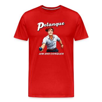 PÉTANQUE VISER ET CONQUÉRIR - T-shirt bio Premium Homme - rouge - Devant - Damien (186cm)