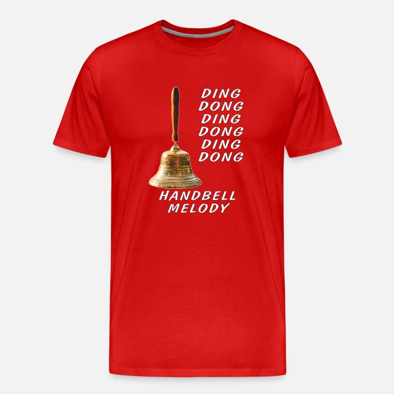DING DONG HANDBELL MELODY - Männer Premium Bio T-Shirt - Rot