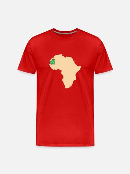 African map with Mauritania flag - Men's Premium Organic T-Shirt - red
