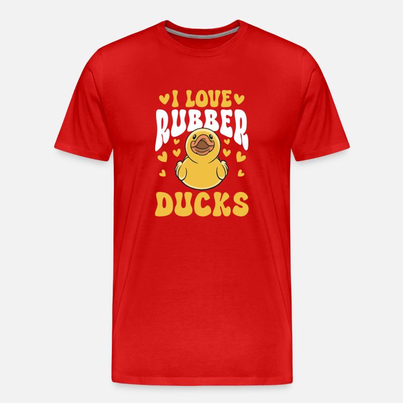 Quietscheentchen Quietscheente Gummiente - Männer Premium Bio T-Shirt - Rot