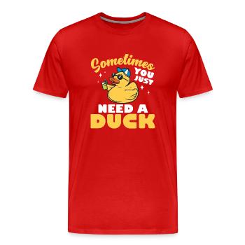 Rubber Duck Rubber Duck - Men's Premium Organic T-Shirt - red - Front - Damien (186cm)