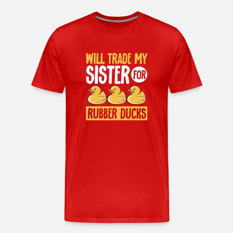 Quietscheentchen Quietscheente Gummiente - Männer Premium Bio T-Shirt - Rot
