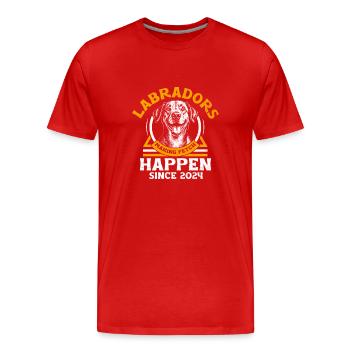 Labradore, die seit 2024 apportieren Labrador - Männer Premium Bio T-Shirt - Rot - Vorne - Damien (186cm)