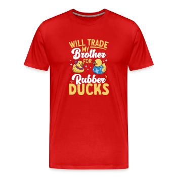 Rubber Duck Rubber Duck - Men's Premium Organic T-Shirt - red - Front - Damien (186cm)