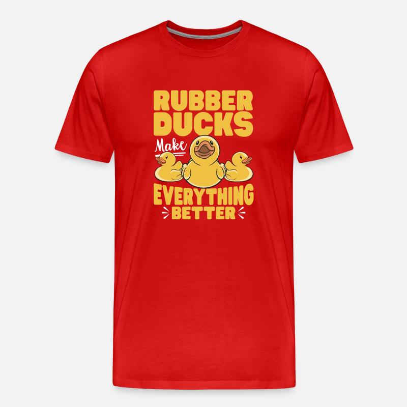 Quietscheentchen Quietscheente Gummiente - Männer Premium Bio T-Shirt - Rot