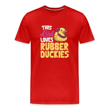 Rubber Duck Rubber Duck - Men's Premium Organic T-Shirt - red - Front - Damien (186cm)