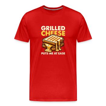 Le fromage grillé me met à l’aise Sandwich - T-shirt bio Premium Homme - rouge - Devant - Damien (186cm)