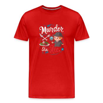 Meurtre Mystère Tenue De Dîner, Fête, Scène De Crime - T-shirt bio Premium Homme - rouge - Devant - Damien (186cm)