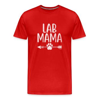 Lab Mama Labrador Retriever Labradore Hund Apportieren - Männer Premium Bio T-Shirt - Rot - Vorne - Damien (186cm)