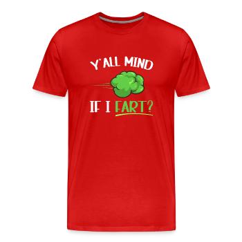 fart farting farting farting - Men's Premium Organic T-Shirt - red - Front - Damien (186cm)